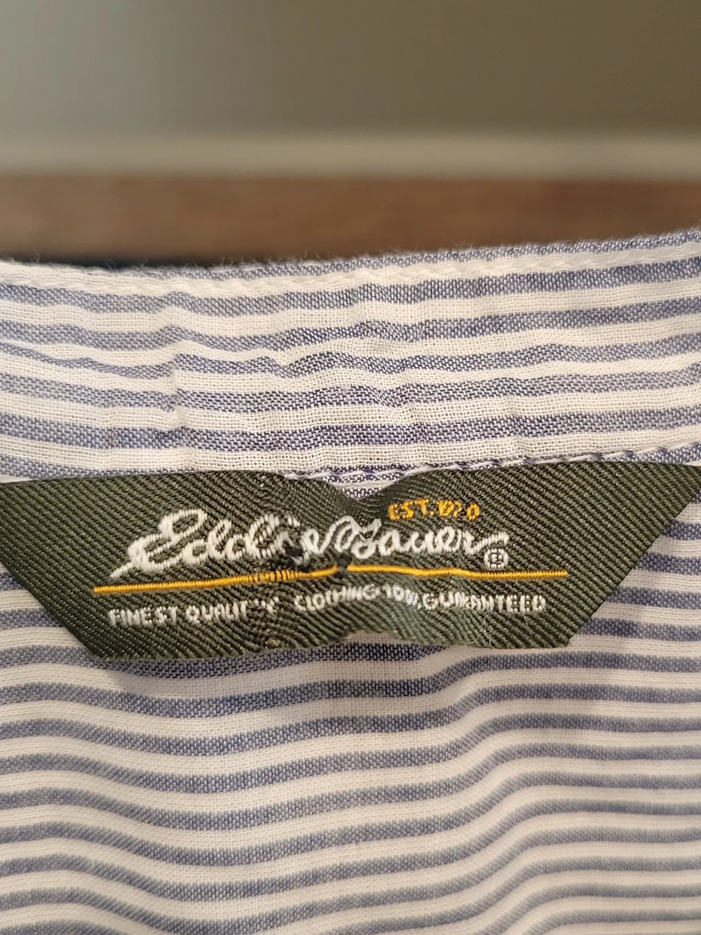 Eddie Bauer Blue and White Striped Women's Pullover Blouse - Picture 2 of 6